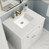 James Martin Vanities Chicago 30in Single Vanity, Glossy White w/ 3 CM White Zeus Top 305-V30-GW-3WZ